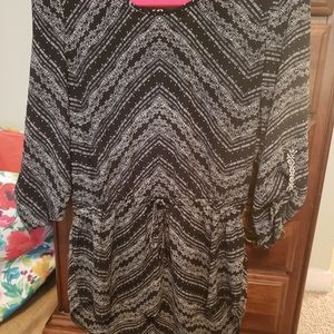 Maurices Black And White Patterned Blouse